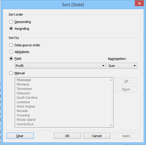 Tableau Sort Bar Chart