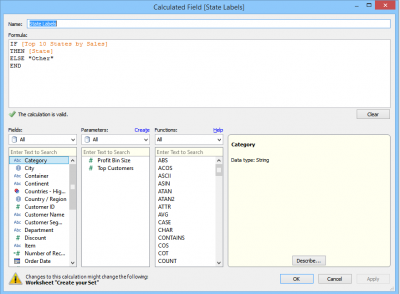 set label calc