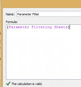 Parameter filter