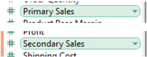 Renamed Sales Fields