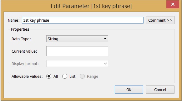 Search phrase parameter