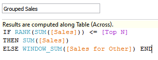 grouped sales