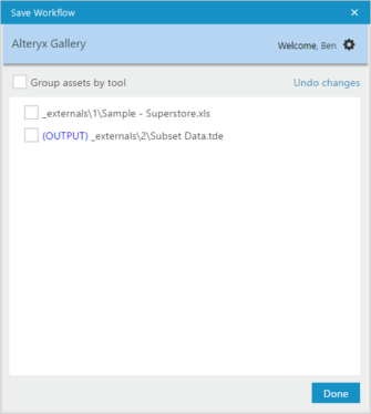 alteryx workflow specify