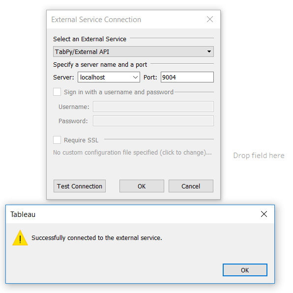 Connect to tabpy